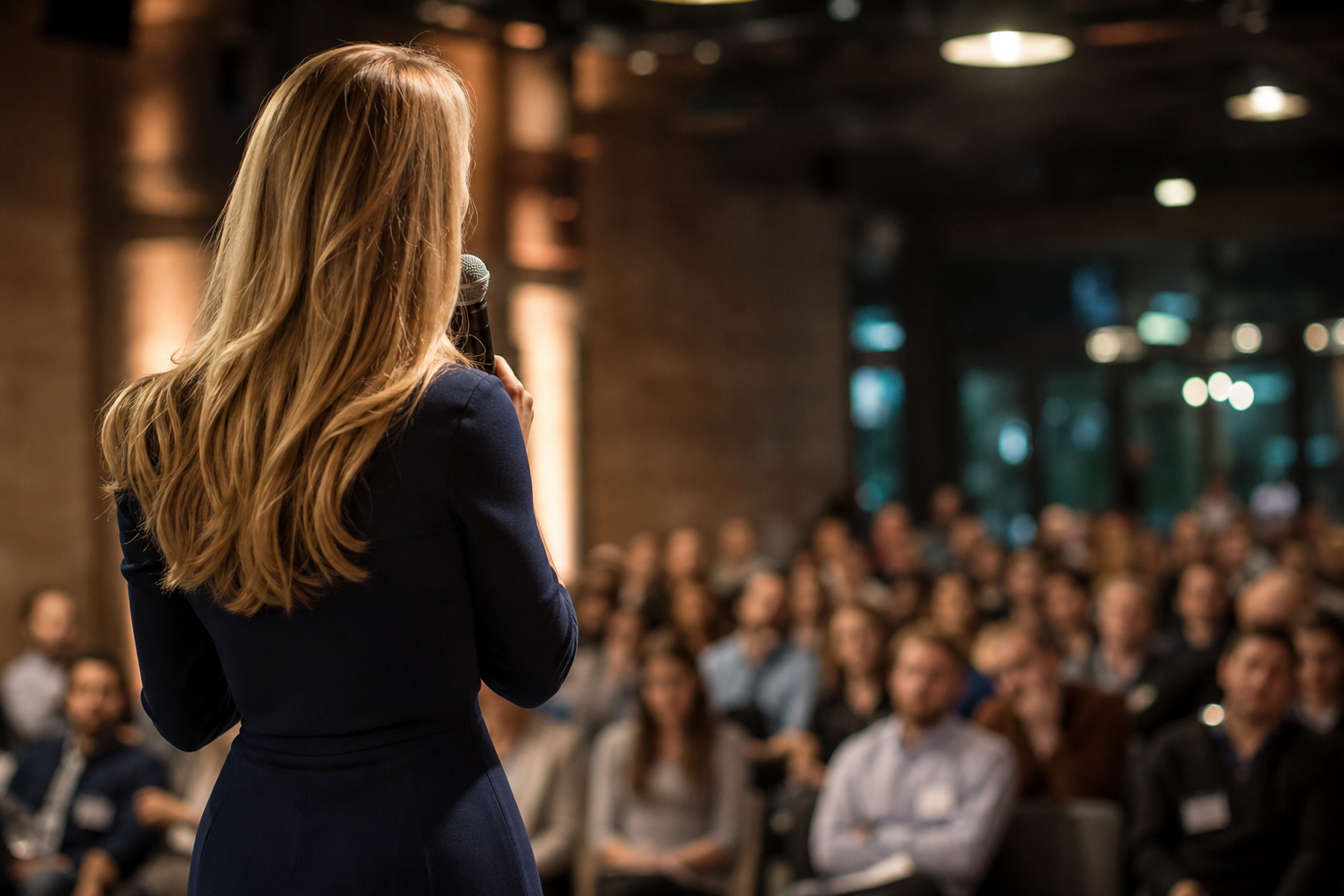 Speaker educating founders on protecting their brands and business assets